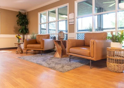 soft seating in the common activity area at Los Altos Sub-acute